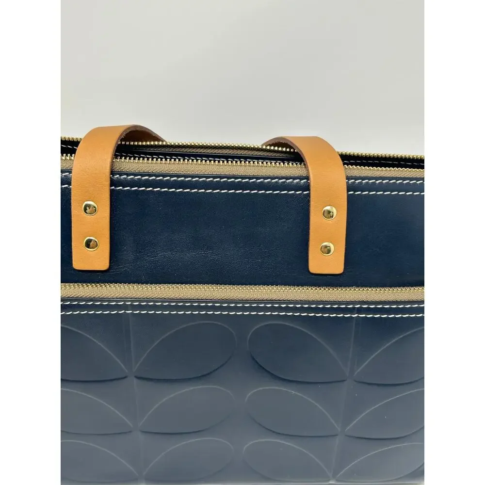 Orla Kiely Embossed Stem Willow Leather Bag - Picture 10 of 11